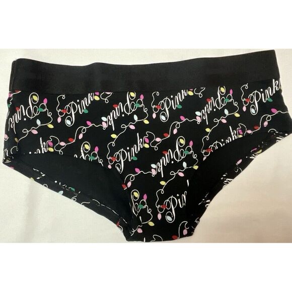 PINK Victoria's Secret Other - New Victoria's Secret PINK‎ Holiday Lights Logo Waistband Hipster Panty ~Size M